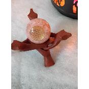 Sphère en orgonite quartz rose fleur de vie