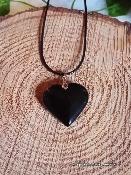 Pendentif coeur Obsidienne noire