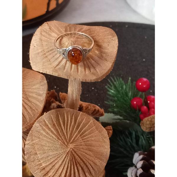 Bague ambre en argent 925/1000