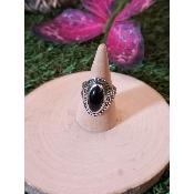 Bague en argent obsidienne noire