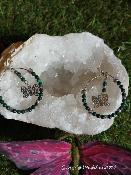 Boucles d'oreilles papillon malachite 