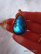 Pendentif goutte labradorite