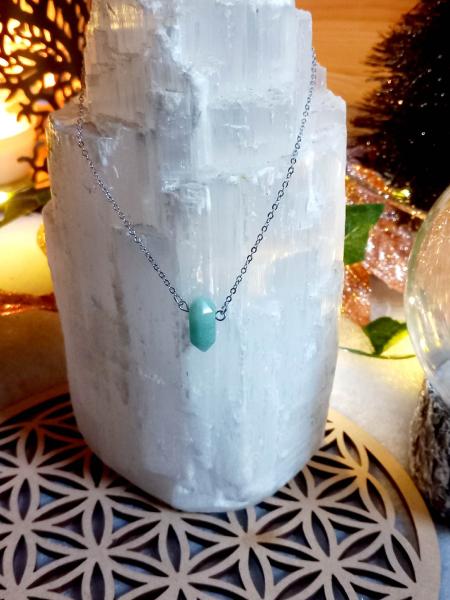 Pendentif pointe aventurine verte 