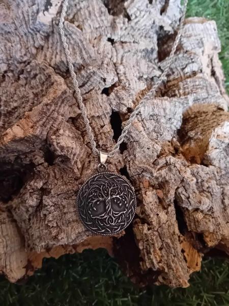 Pendentif Yggdrasil en acier inoxydable réversible