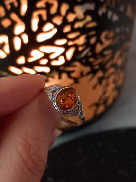 Bague ambre en argent 925/1000