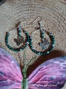 Boucles d'oreilles papillon malachite 