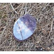 Petit galet énergétique en orgonite améthyste fleur de vie doré