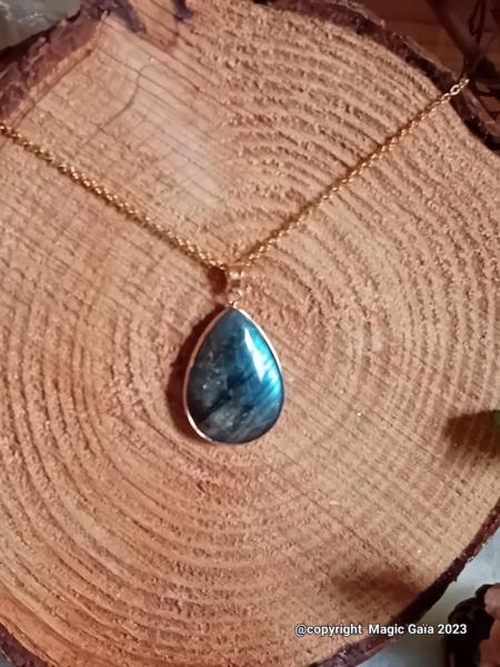 Pendentif goutte labradorite