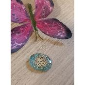 Petit galet orgonite aigue marine fleur de vie